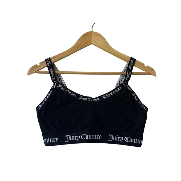 Juicy Couture Other - Juicy Couture Y2K Womens Sports Bra Small Logo Black White Stretch Activewear